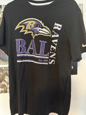 Nike Black Baltimore Ravens Graphic Tee with Purple and Gold